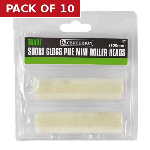 Trade Short Gloss Pile Mini Rollers, 100mm / 4" (Set of 2) - Pack of 10