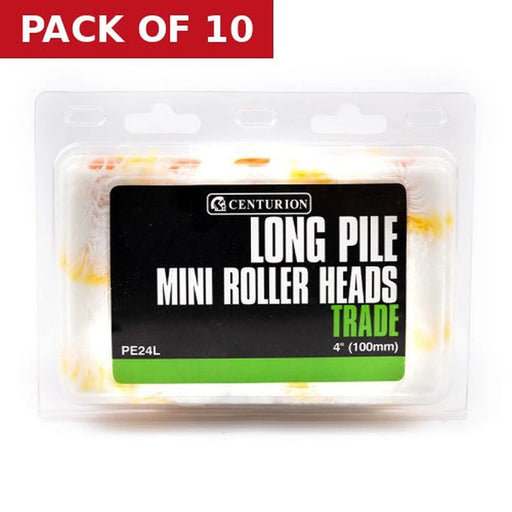 Trade Long Pile Mini Rollers, 100mm / 4" (Set of 10) - Pack of 10