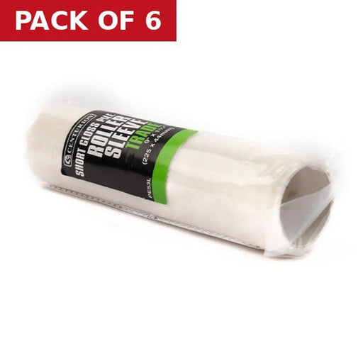 Trade Short Gloss Pile Roller Sleeve, 225mm x 44mm / 9" x 1¾" - Pack of 6