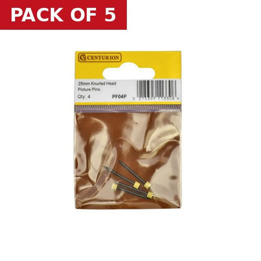 25mm Knurled Head Picture Pins (Pack of 4) - Pack of 5