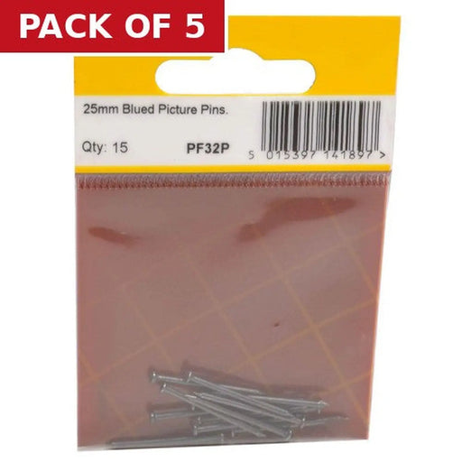 25mm Blued Picture Pins (Pack of 15) - Pack of 5