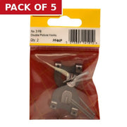 No 3 FB Double Picture Hooks (Pack of 2) - Pack of 5