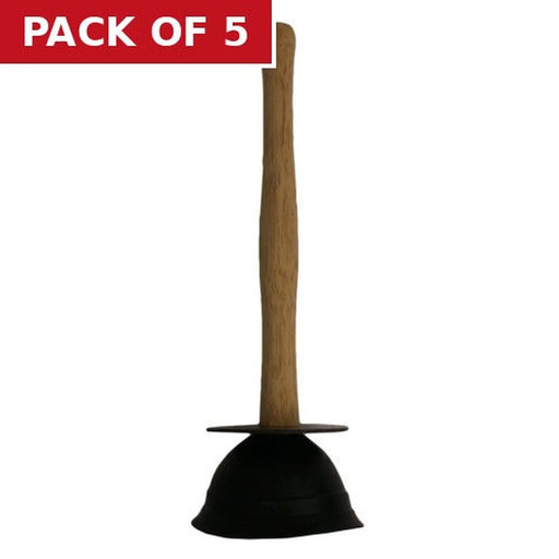 Small Wooden Handle Plunger - 175 x 100mm - Pack of 5
