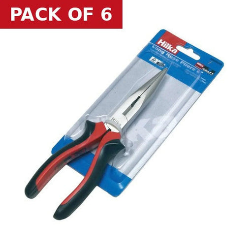 Long Flat Nosed Pliers, 200mm - Pack of 6