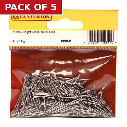 15mm Steel Panel Pins - Pack of 5