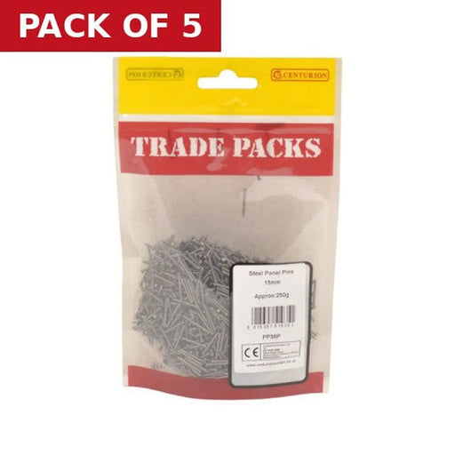 Panel Pins - Steel - 15mm - (250g Pack) - Pack of 5