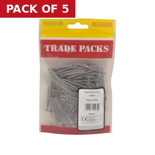 Panel Pins - Steel - 40mm - (250g Pack) - Pack of 5