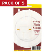 75-180mm Clear Folding Plate Stand - Pack of 5