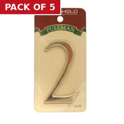 2 1/2" Gold Effect Pullman Numeral 2 - Pack of 5