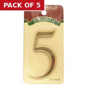 2 1/2" Gold Effect Pullman Numeral 5 - Pack of 5