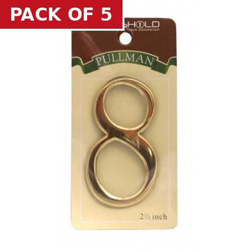 2 1/2" Gold Effect Pullman Numeral 8 - Pack of 5