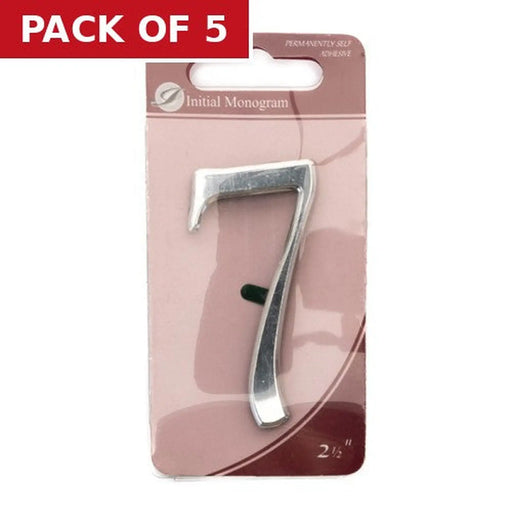 2 1/2" Silver Effect Pullman Numeral 7 - Pack of 5