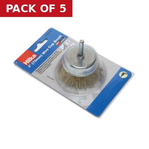 Rotary Wire Cup Brush, 3" - Pack of 5