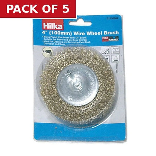 Centurion Rotary Wire Wheel brush 100mm (4") - Pack of 5