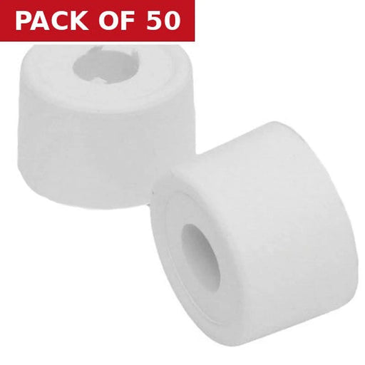 35mm White Plastic Door Stops - Pack of 50