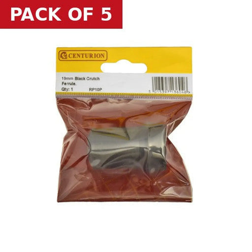 19mm Black Rubber Crutch Ferrule - Pack of 5