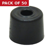 28mm Black Plastic Door Stop - Pack of 50