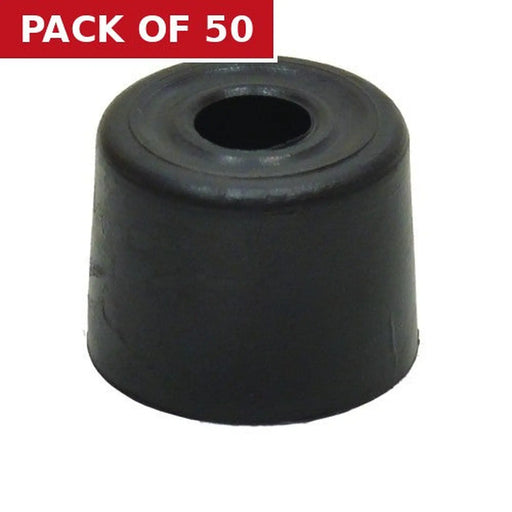 28mm Black Plastic Door Stop - Pack of 50