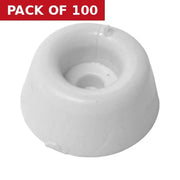19mm White Seat Buffers - Pack of 100