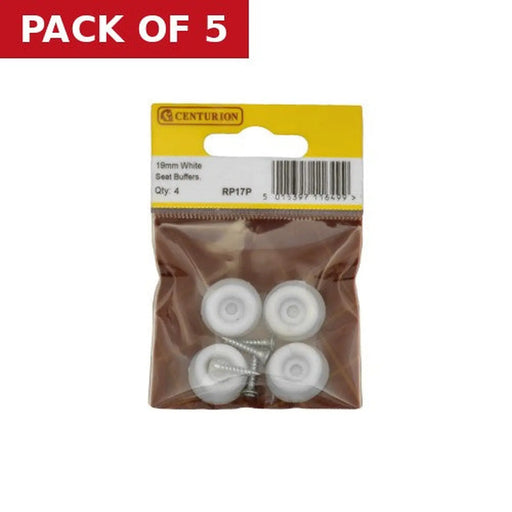 19mm White Seat Buffers (Pack of 4) - Pack of 5