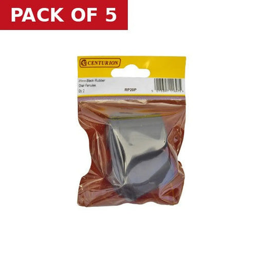 25mm Black Rubber Chair Ferrule (Pack of 2) - Pack of 5