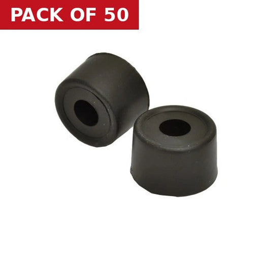 35mm Black Plastic Door Stops - Pack of 50