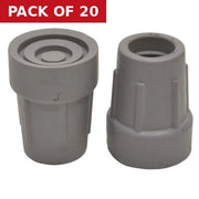 22mm Grey Rubber Crutch Ferrule - Pack of 20