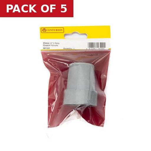 25mm Crutch Ferrule - Grey Rubber - Pack of 5