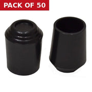 22mm Chair Ferrules - Black Rubber - Pack of 50