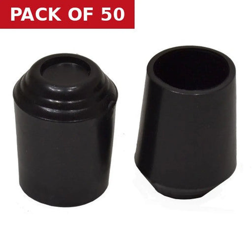 22mm Chair Ferrules - Black Rubber - Pack of 50