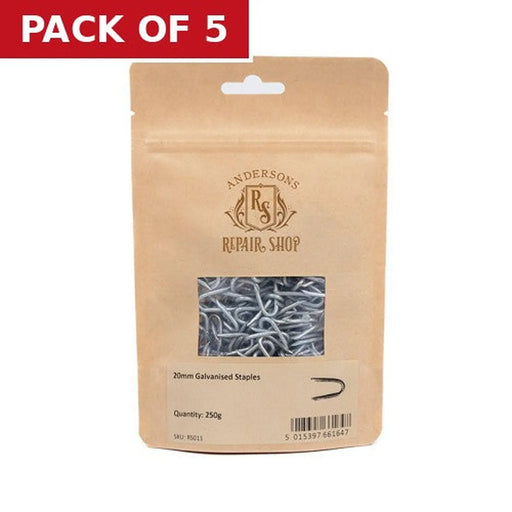 Repair Shop Staples - Galvanised - 20mm - 250g - Pack of 5
