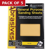 Abrasives Sandpaper Sheets, Coarse F2 / 80 grit - Pack of 5