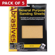 Abrasives Sandpaper Sheets, Coarse M2 / 60 grit - Pack of 5