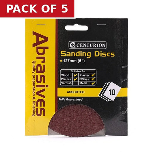 Abrasives Circular Sanding Sheets, Assorted 127mm Diameter (Pack of - Pack of 5