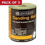 Abrasives Aluminium Oxide Decorator's Roll, Coarse 115mm x 10m - Pack of 5