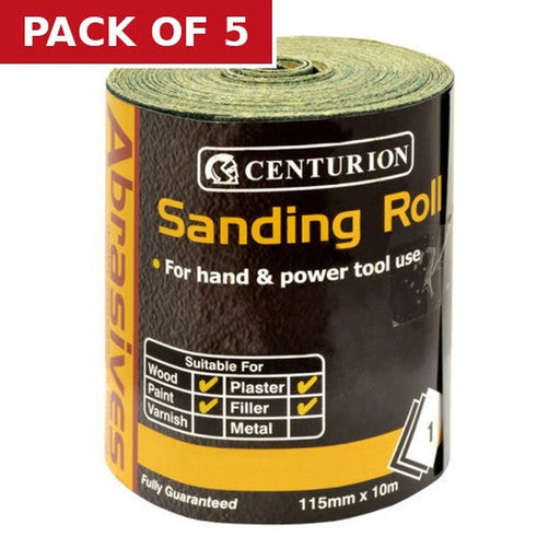 Abrasives Aluminium Oxide Decorator's Roll, Coarse 115mm x 10m - Pack of 5