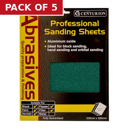 Abrasives Assorted Aluminium Oxide Sandpaper Sheets, Pack of 10 - Pack of 5