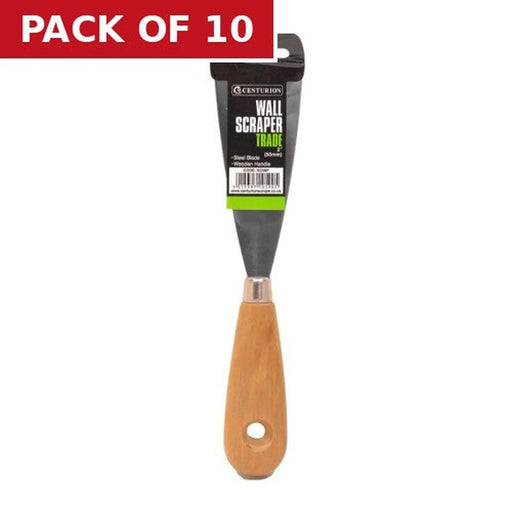 Trade Wallpaper Scraper with Wooden Handle, 50mm / 2" - Pack of 10