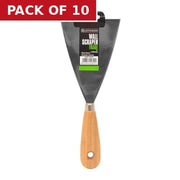 Trade Wallpaper Scraper with Wooden Handle, 100mm / 4" - Pack of 10