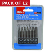Hilka Long Security Torx Bit Set, 7pc - Pack of 12