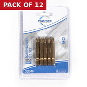 ProTask 50mm Titanium Coated No.2 Pozi Screwdriver Bit Set - Pack of 12