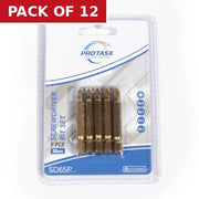 ProTask 50mm Titanium Coated Pozi Assorted Screwdriver Bit Set - Pack of 12
