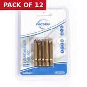 ProTask 50mm Titanium Coated Assorted Screwdriver Bit Set - Pack of 12