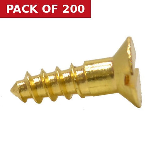 1/2" x 6 Slotted Brass Woodscrew - Countersunk Head - (200)