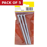 4" x 12 ZP Cross Recessed Hardened Twin Thread Woodscrews with - Pack of 5