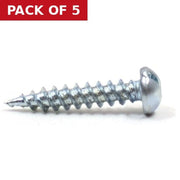 3/4" x 6 ZP Round Head Woodscrews (Pack of 21) - Pack of 5