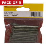 Timber Decking Screws - 60mm x 4.5mm - Green - (Pack of 25) - Pack of 5