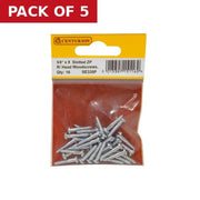 5/8" x 8 ZP Round Head Woodscrews (Pack of 16) - Pack of 5
