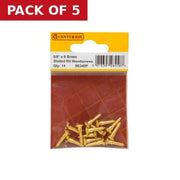 5/8" x 6 Slotted Raised Head Woodscrew - Brass - (Pack of 14) - Pack of 5