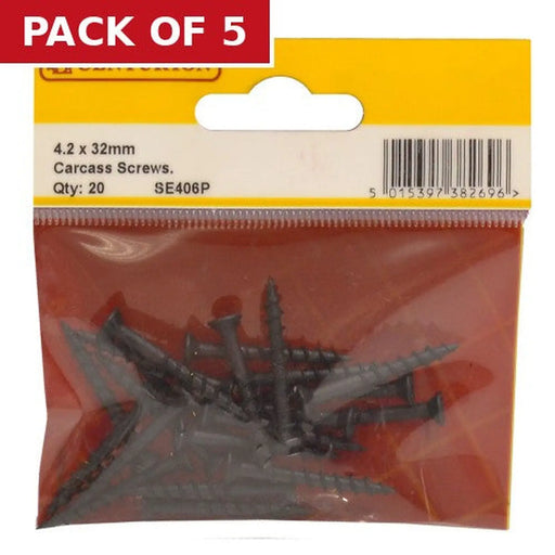 Carcass Screws - 32mm x 4.2mm - Black - (Pack of 20) - Pack of 5